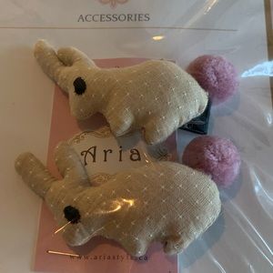Bunny hair clips NWT